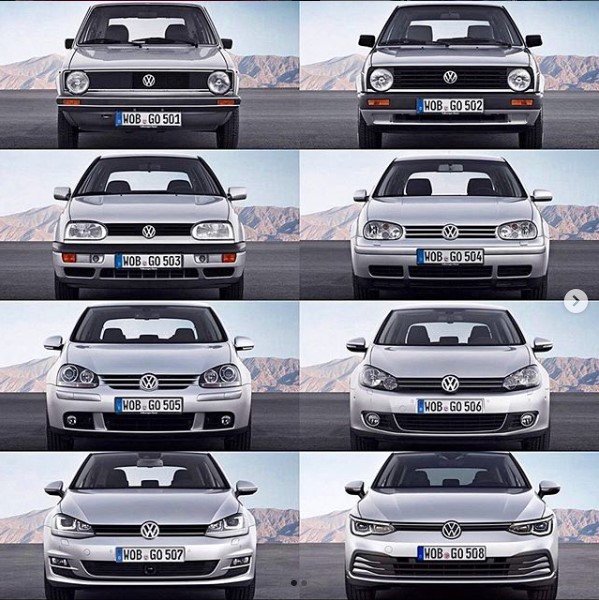 volkswagen golf jenerasyonları