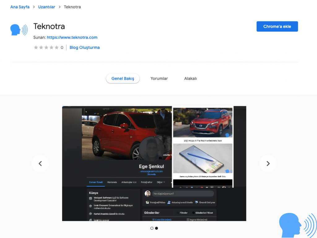 Teknotra Chrome Eklentisi